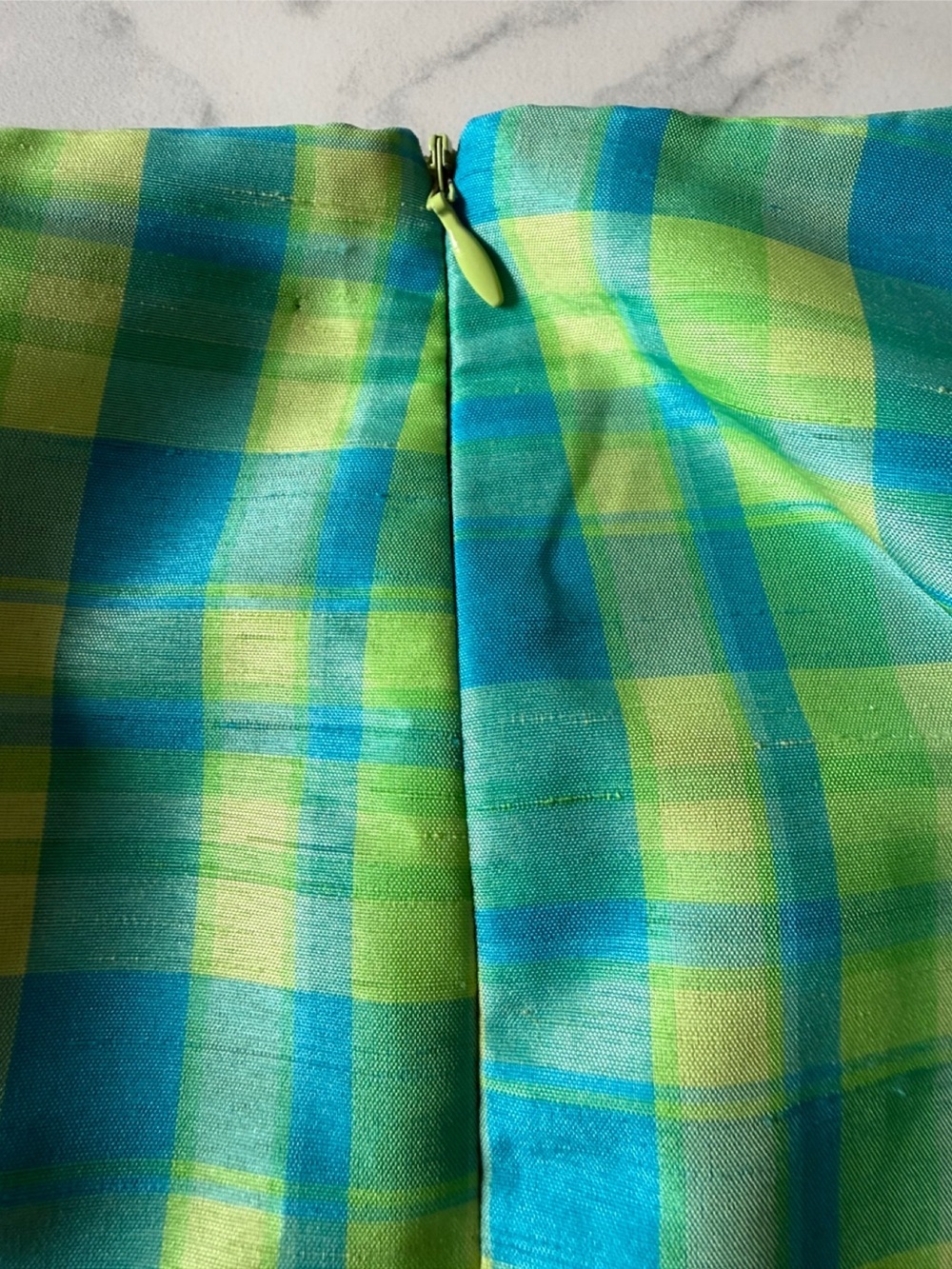 Georgio Fiorlini Green & Blue Plaid Pants. Size 6 - Picture 7 of 8